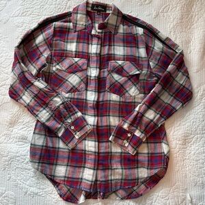 Sam Edelman Red and Blue Plaid Women's Shirt